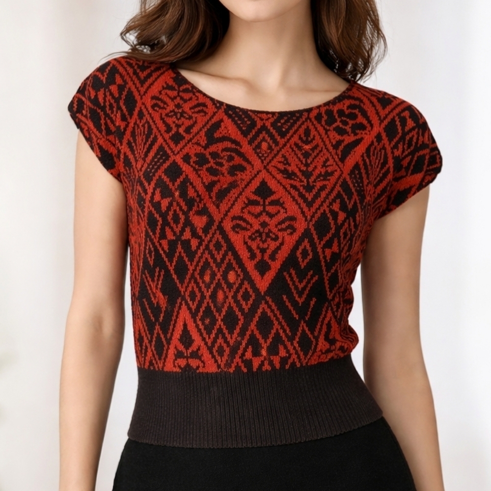 3/$30 VTG 1980s Natural Dimensions Sleeveless Diamond Pattern Academia Sweater